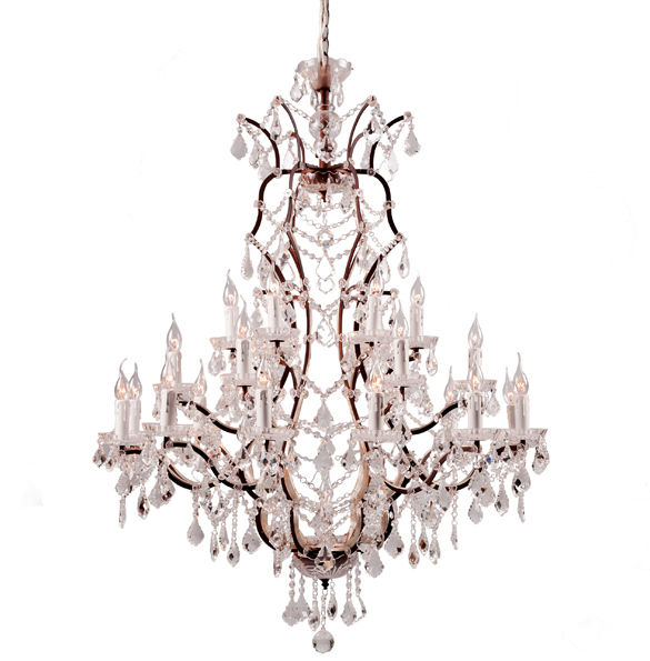 Crystal Large Chandelier in Antique Rust 1.
