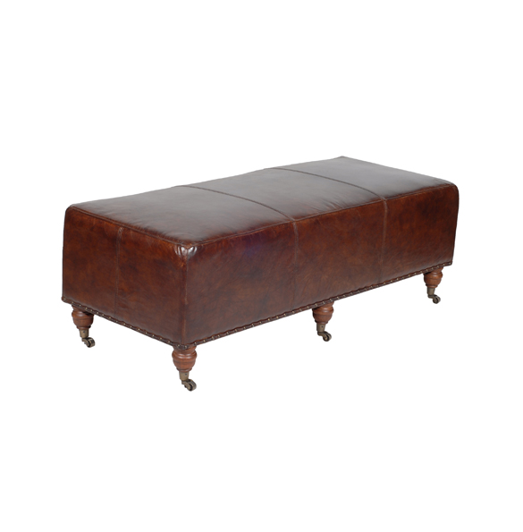 Balmoral Footstool in Vintage Cigar 2.