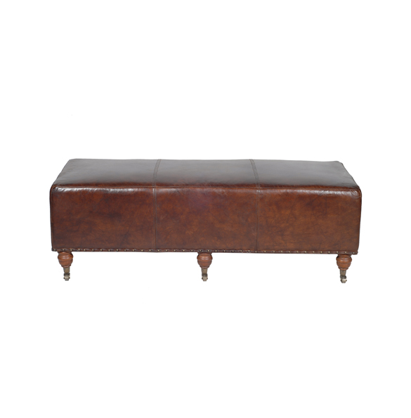 Balmoral Footstool in Vintage Cigar.