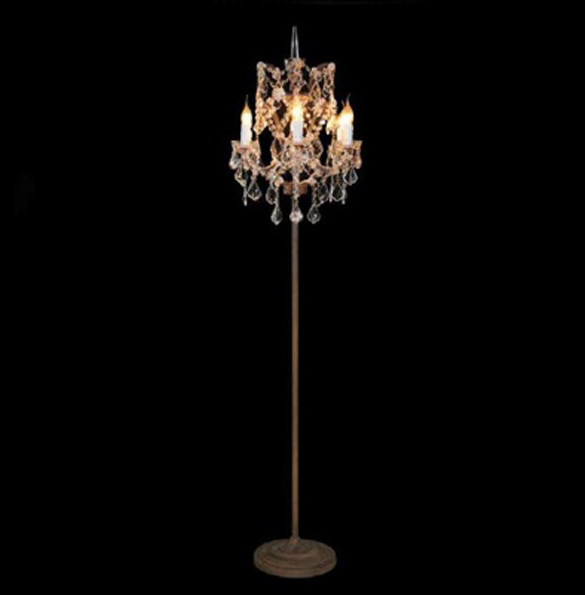 Crystal Floor Lamp in Antique Rust 1.