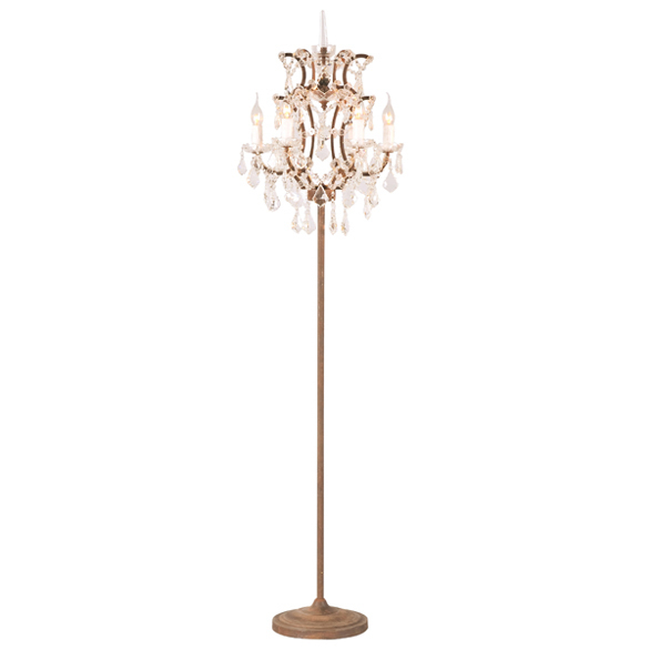 Crystal Floor Lamp in Antique Rust 2.