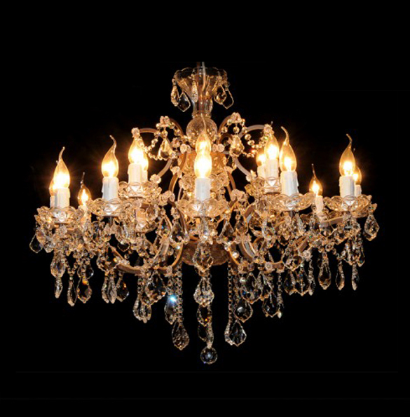 Crystal Medium Chandelier in Antique Rust 1