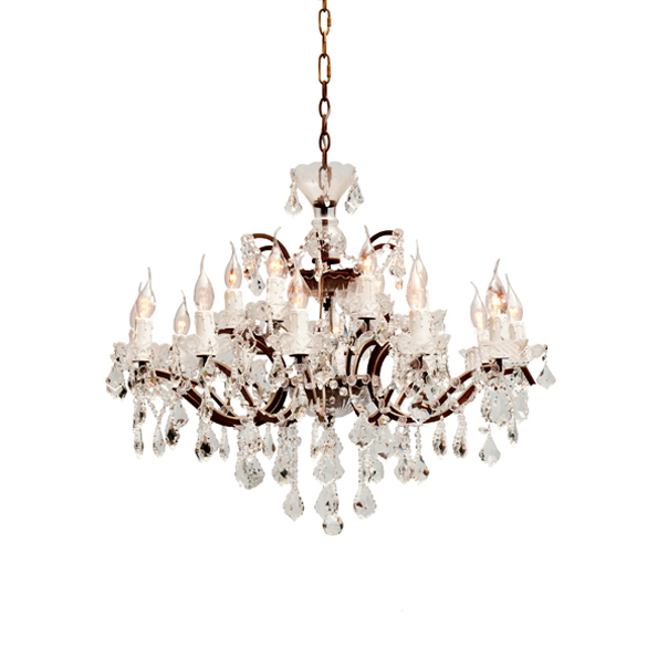 Crystal Medium Chandelier in Antique Rust 2