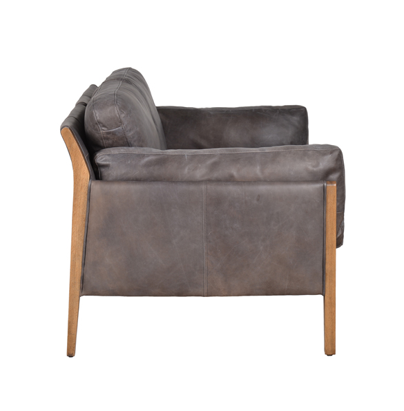 Loffee Two Seater in Destroyed Black and Weathered Oak 4