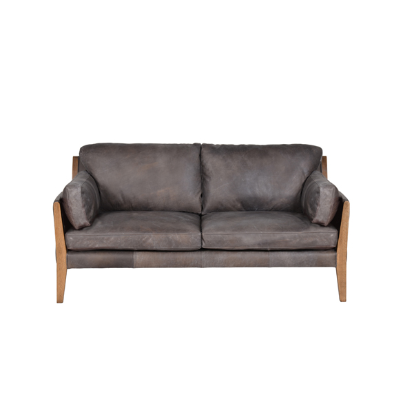 Loffee Two Seater in Destroyed Black and Weathered Oak 6