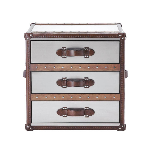 Stonyhurst Large Lamp Table in Brushed Steel 2x.