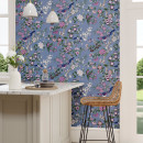 chinoiserie hall blueberry purple wallpaper