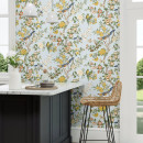 chinoiserie hall dawn blue persimmon wallpaper